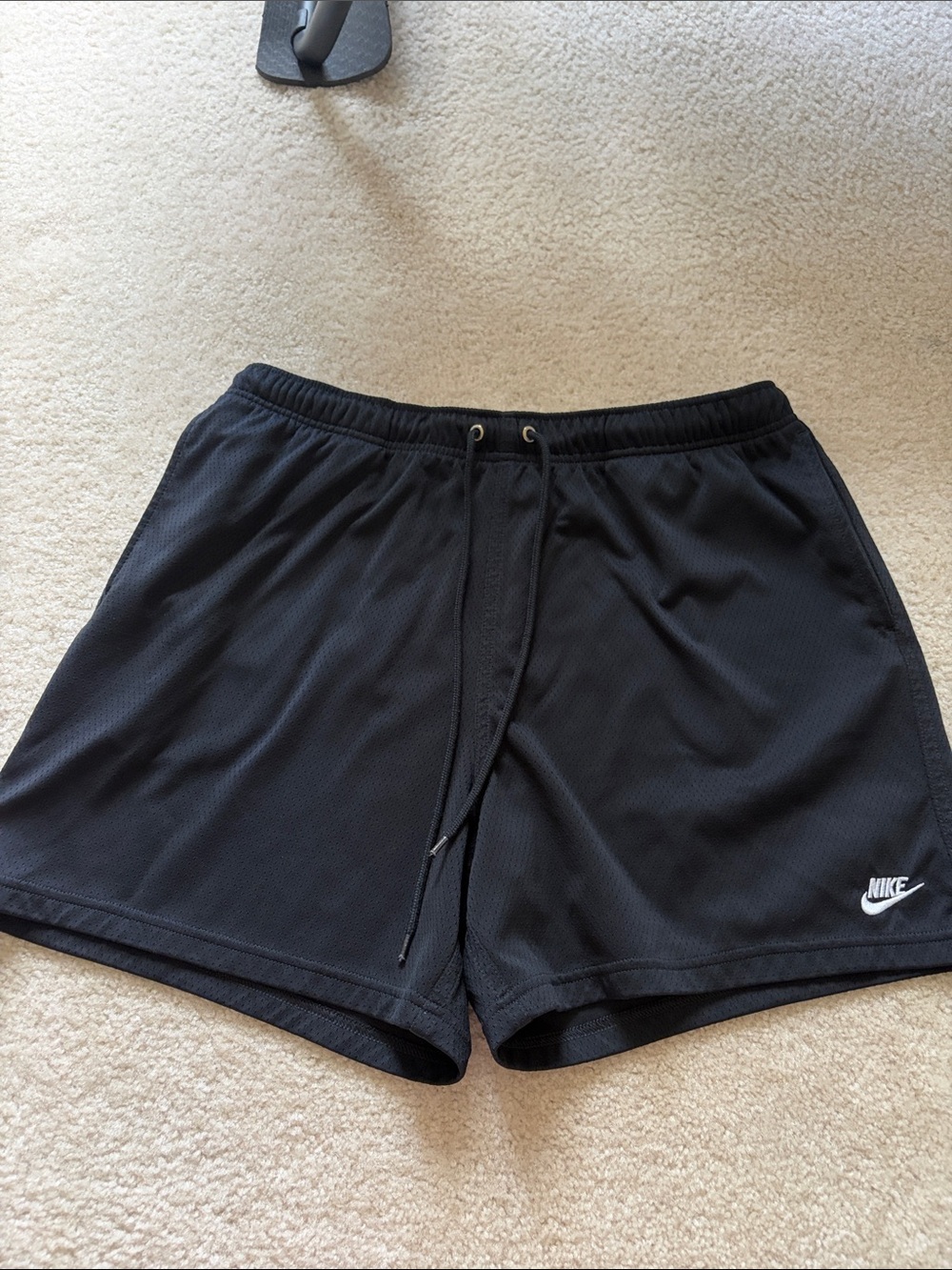 Nike Black Mesh Drawstring Athletic Shorts